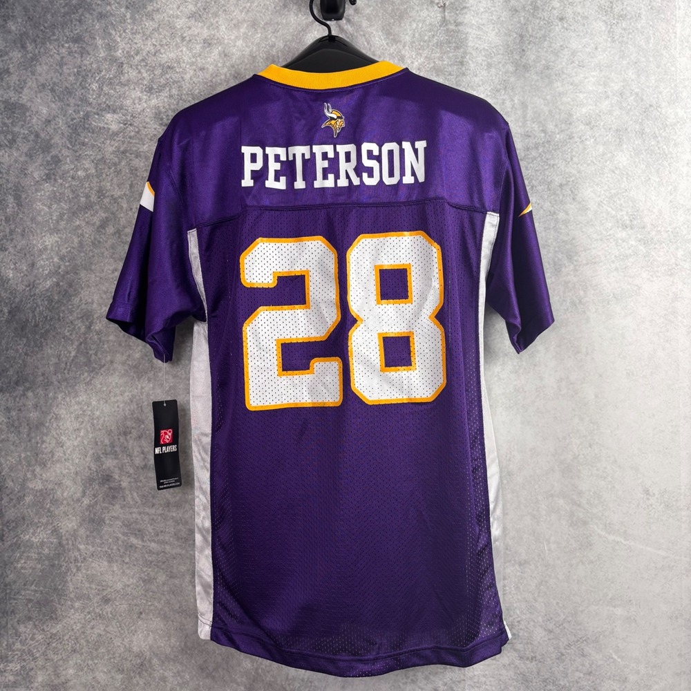 NFL Players Kids Youth Minnesota Viking Peterson 28 Short Sleeve Jersey XL‎ NWT